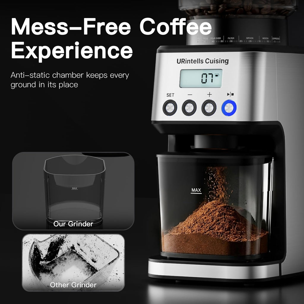 Silver Conical Burr Coffee Grinder U282