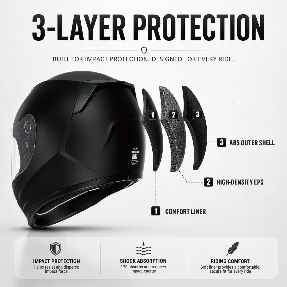 Kids Full Face Motorcycle Helmet DOT Approved J9873
