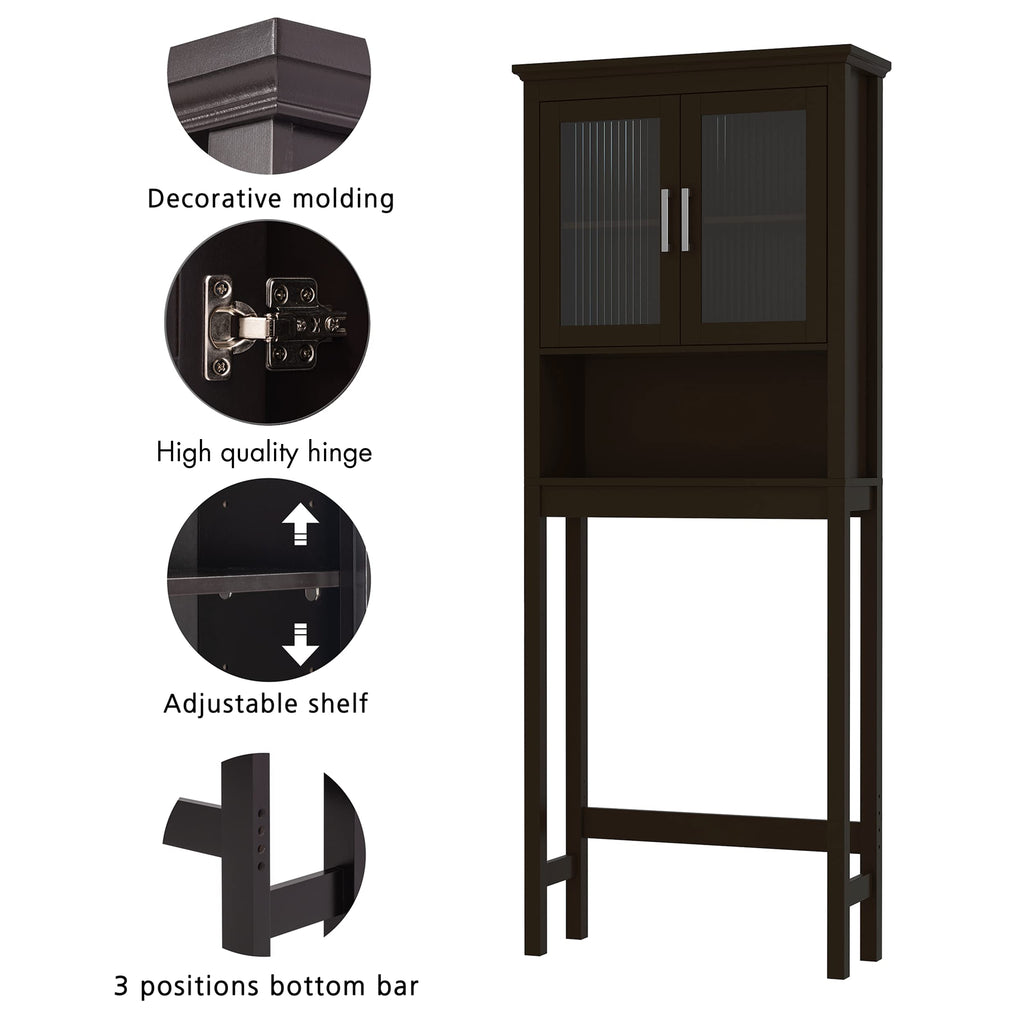 Over the Toilet Storage Cabinet with Glass Doors C498440