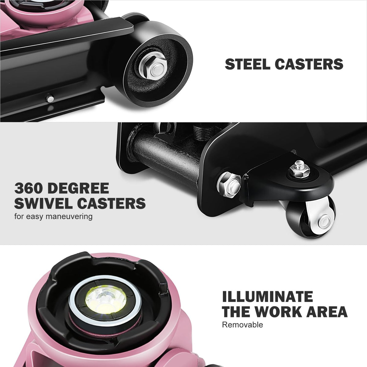 Low Profile Hydraulic Trolley Floor Jack 2.5 Ton Pink U712440