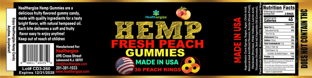 Hemp Gummies Peach Rings Y598981