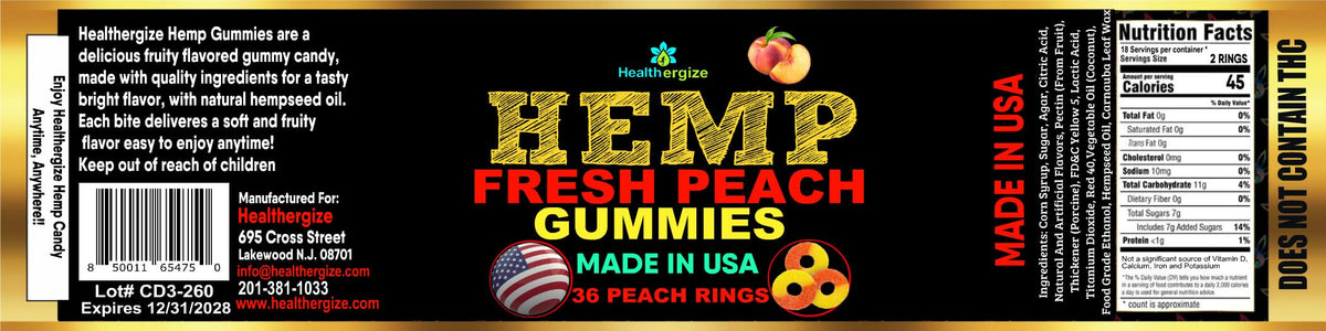 Hemp Gummies Peach Rings Y598981