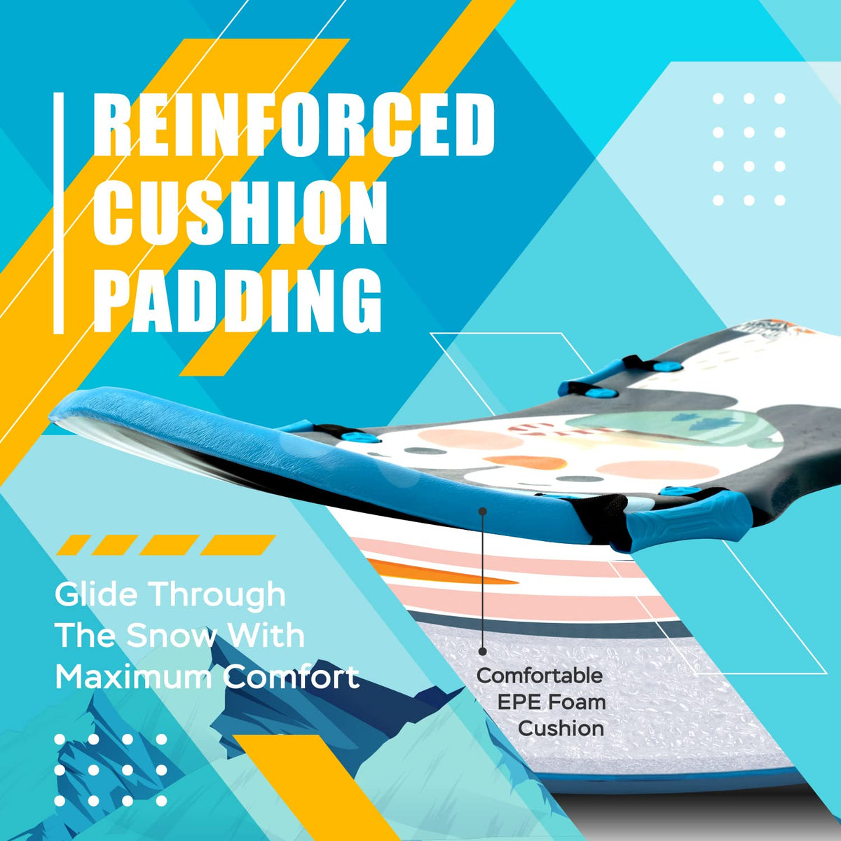 45” Foldable Foam Snow Sled with Handles V5180