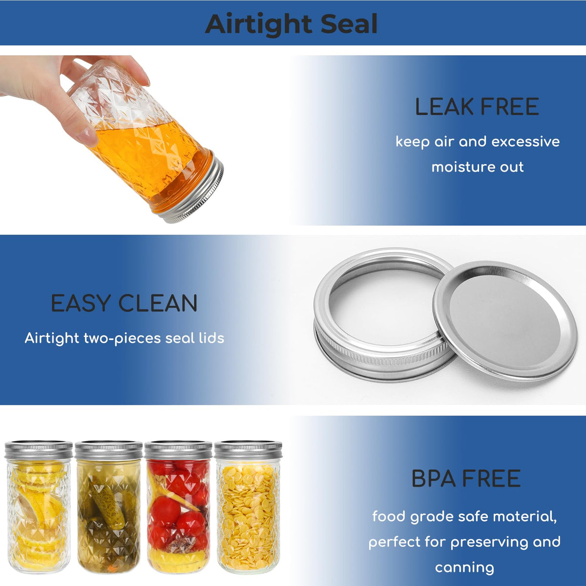 12 oz Regular Mouth Glass Mason Jar 15 Pack M624046