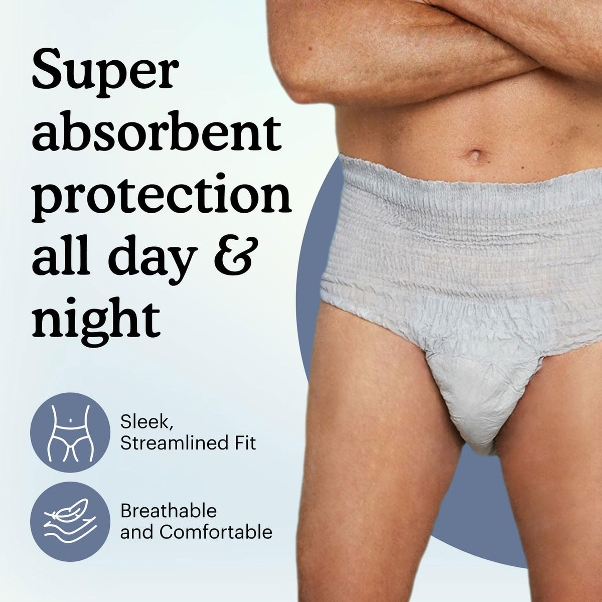 Maximum Incontinence Underwear for Men, Grey, Large, 80 Count K4337