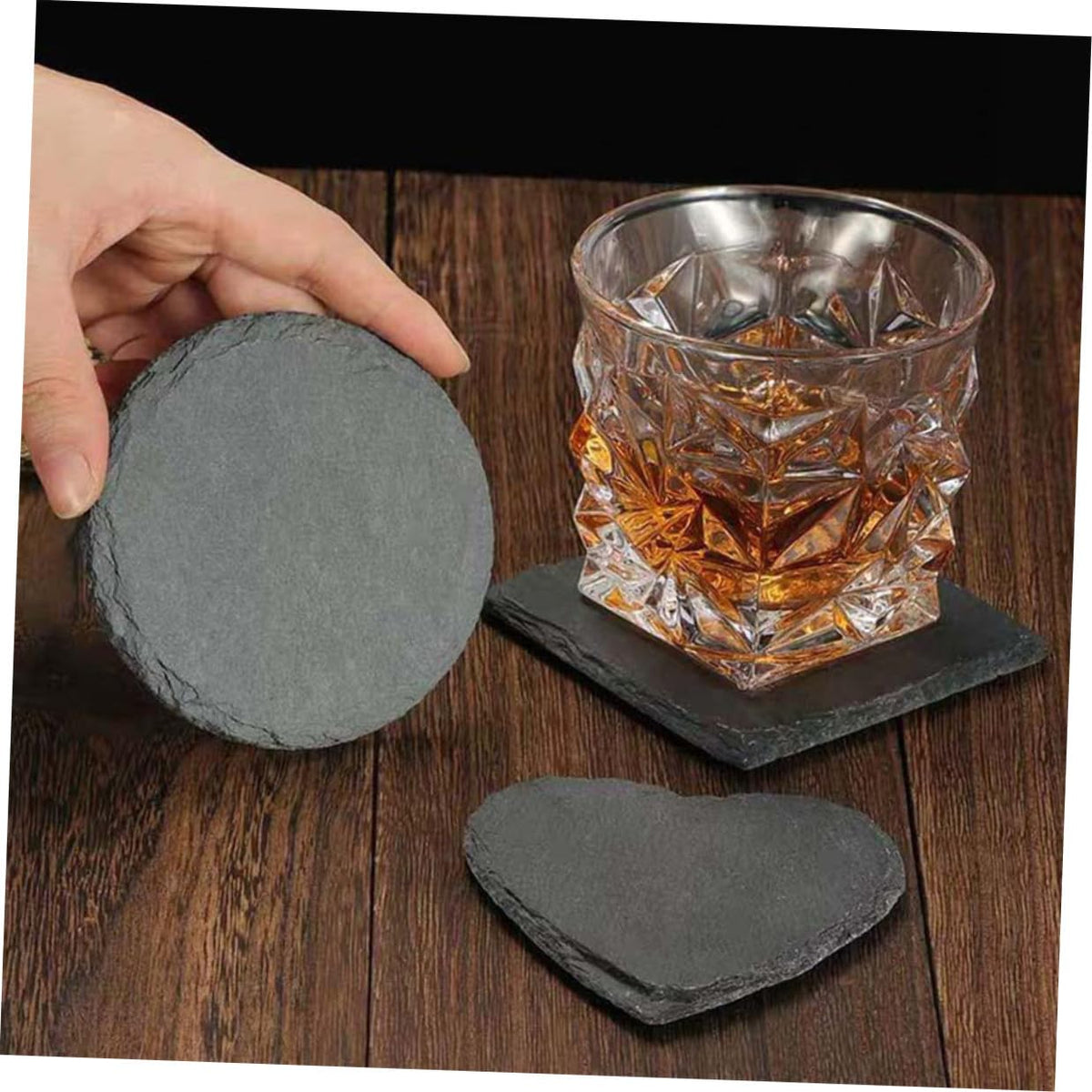 12pcs Natural Stone Coasters Set E339012