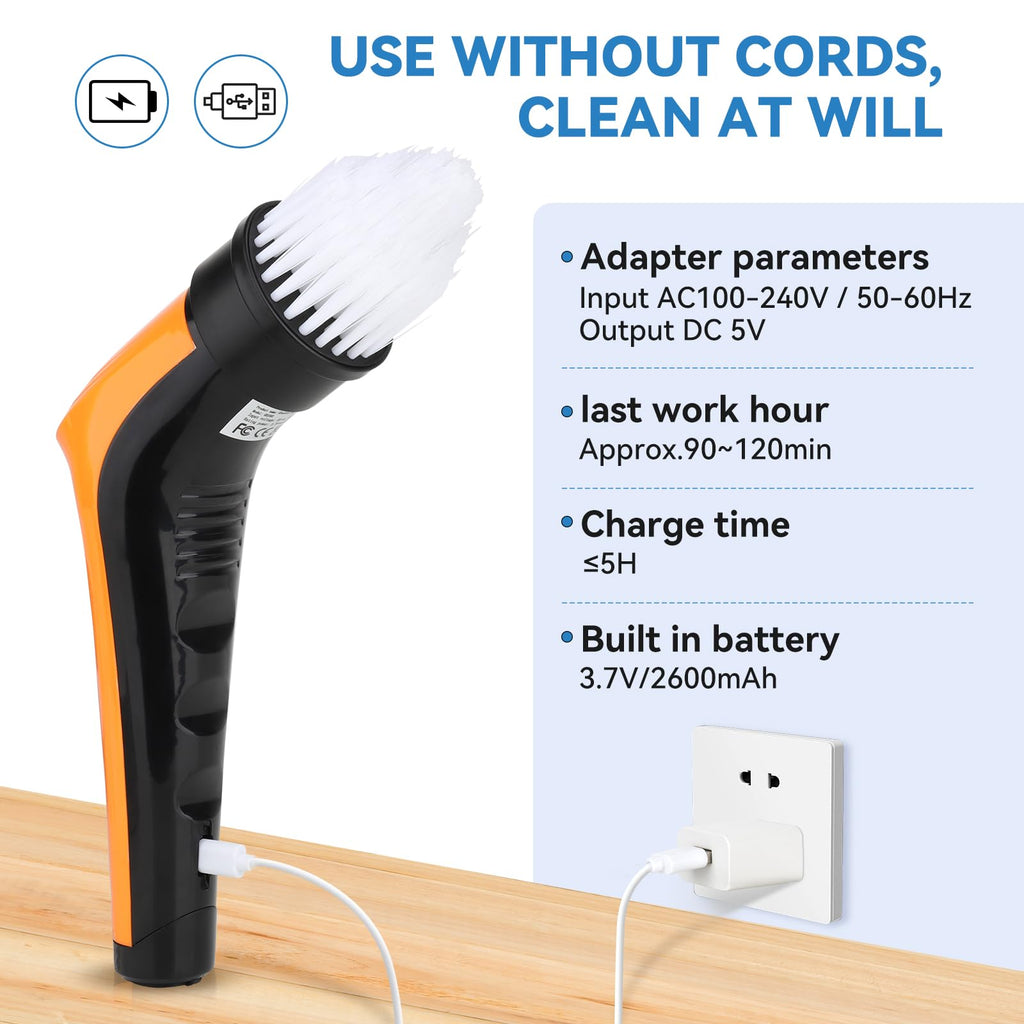 Electric Aquarium Cleaning Brushes with 6 Replaceable Brush Heads I6898