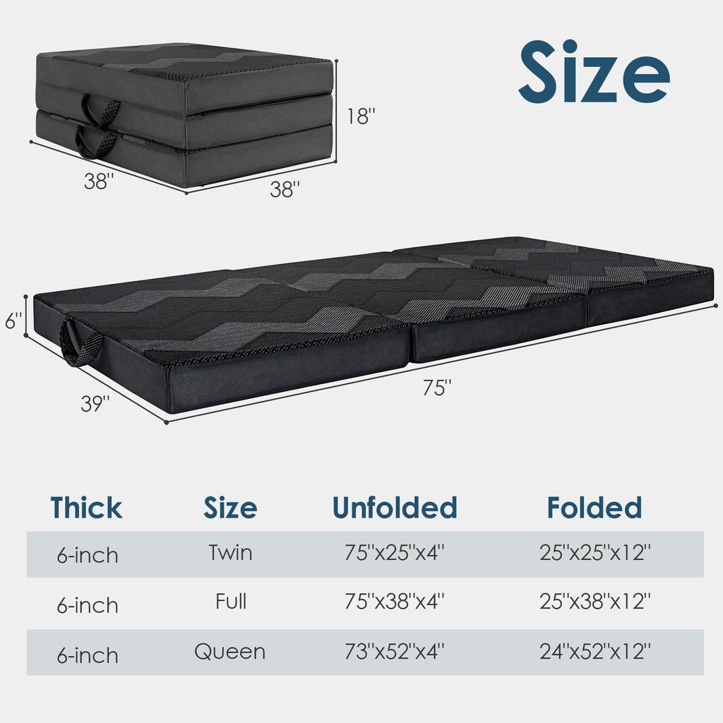 Foldable Memory Foam 6 inch Queen Mattress G17740