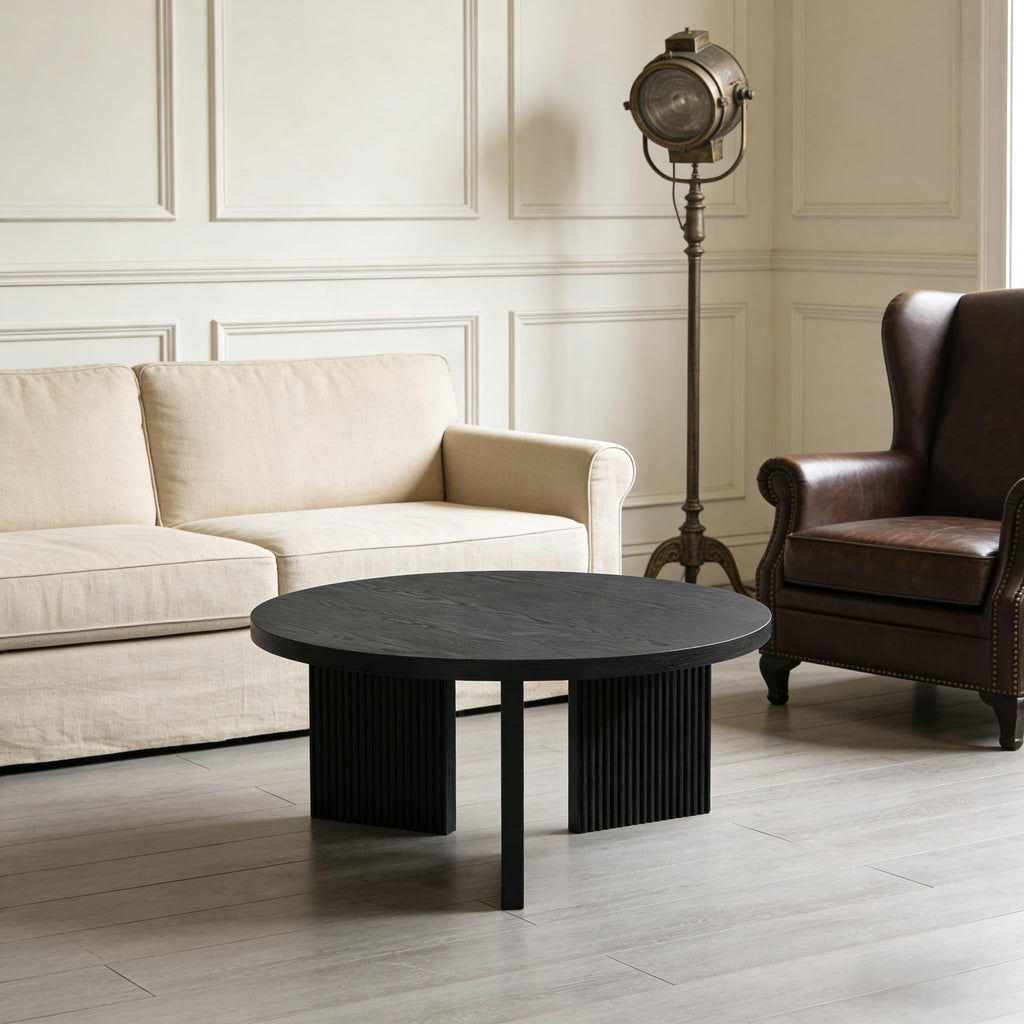 35" Wooden Round Coffee Table B4343