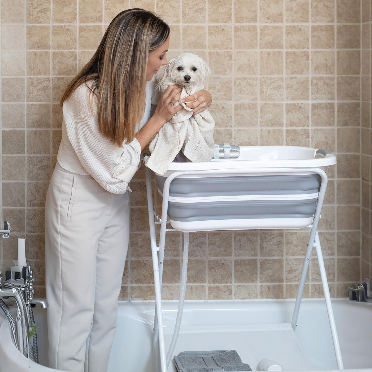 2 in 1 Collapsible Portable Dog Bath Tub Q70449