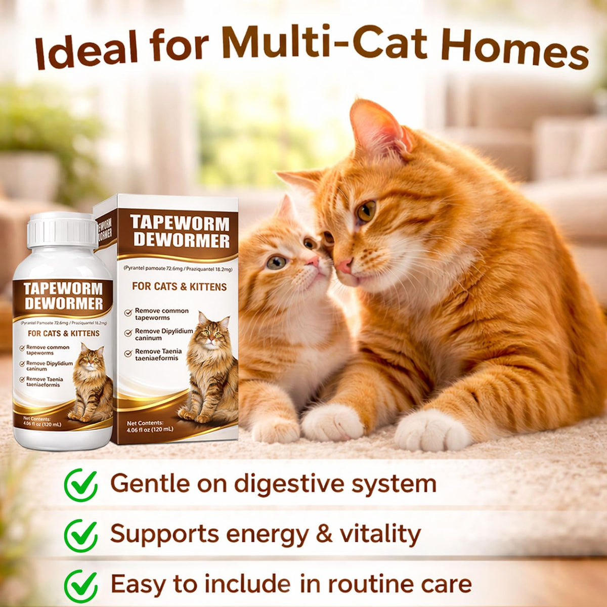 Cat Dewormer Liquid Broad Spectrum Treatment 120ml K21379