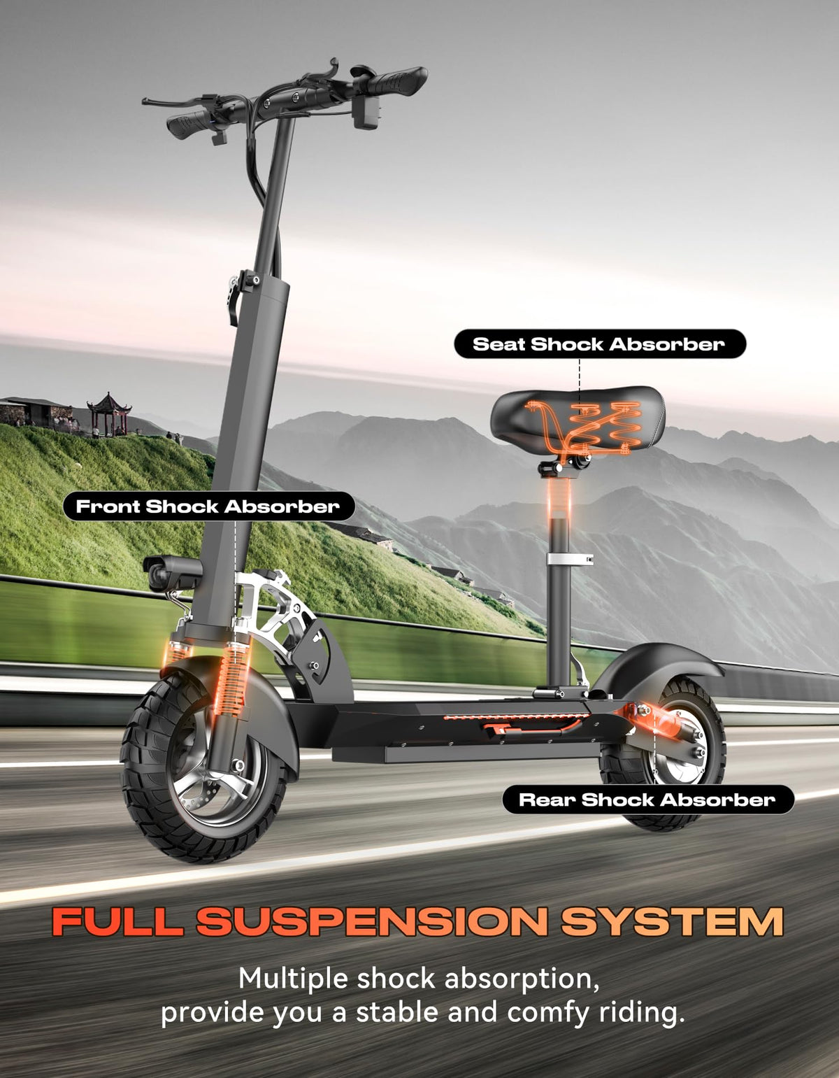 1600W Off-Road Foldable Electric Scooter P7956