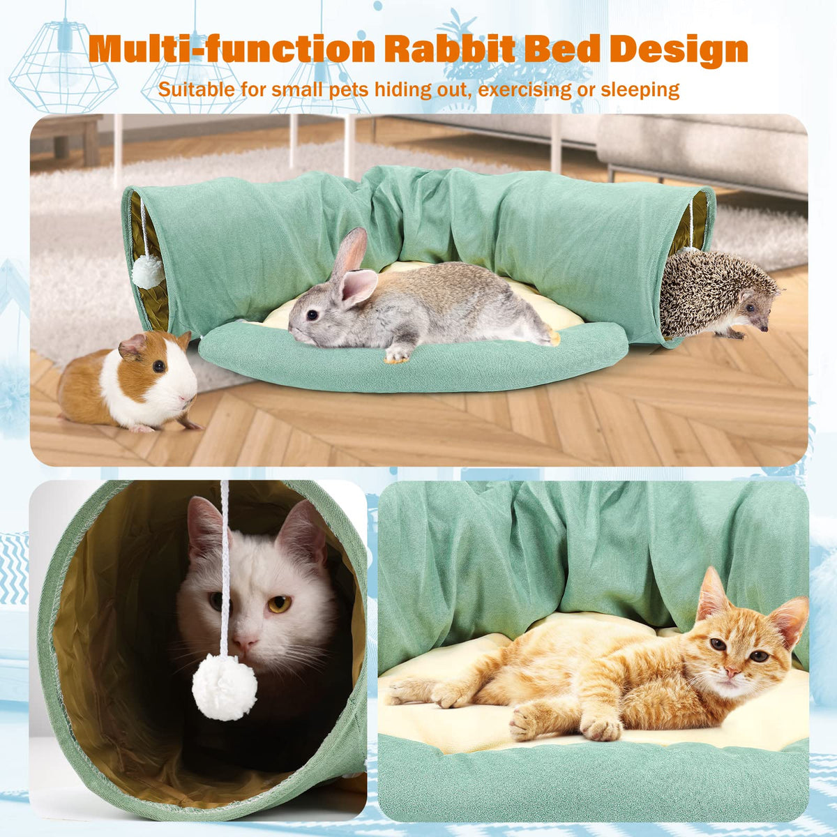 Collapsible Bunny Tunnel Bed with Mat N949