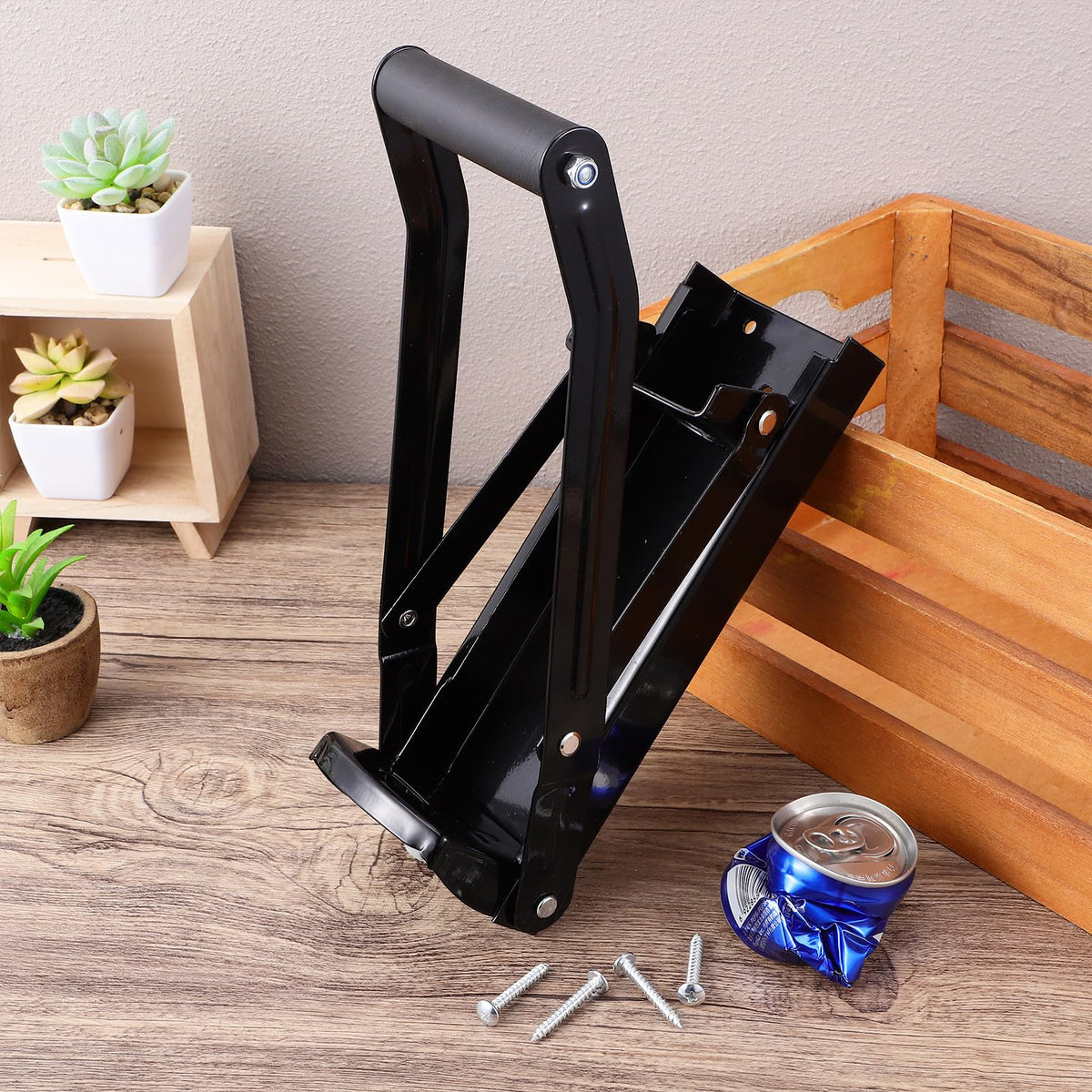 Heavy Duty Wall Mounted Soda Can Crusher with Bottle Opener C458002