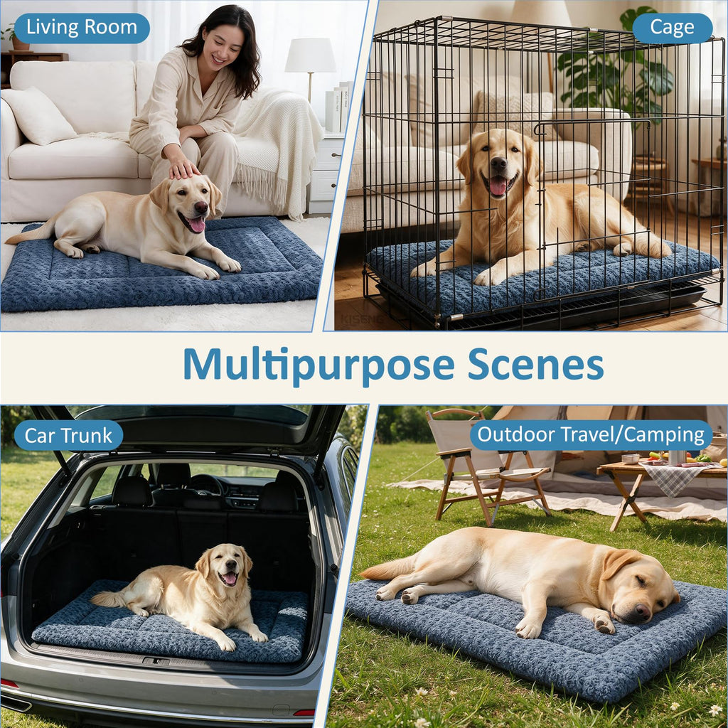 Washable Rose Velvet Dog Crate Mat M697