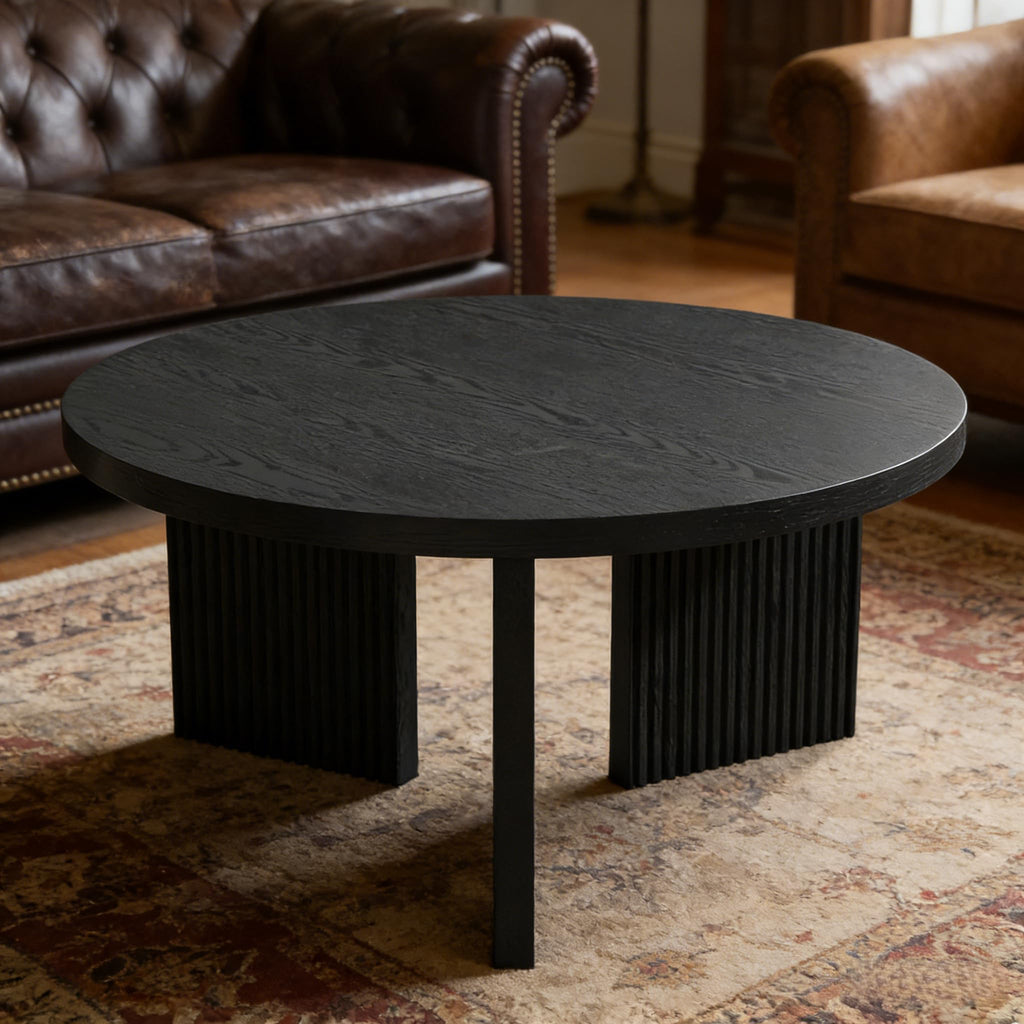 35" Wooden Round Coffee Table B4343