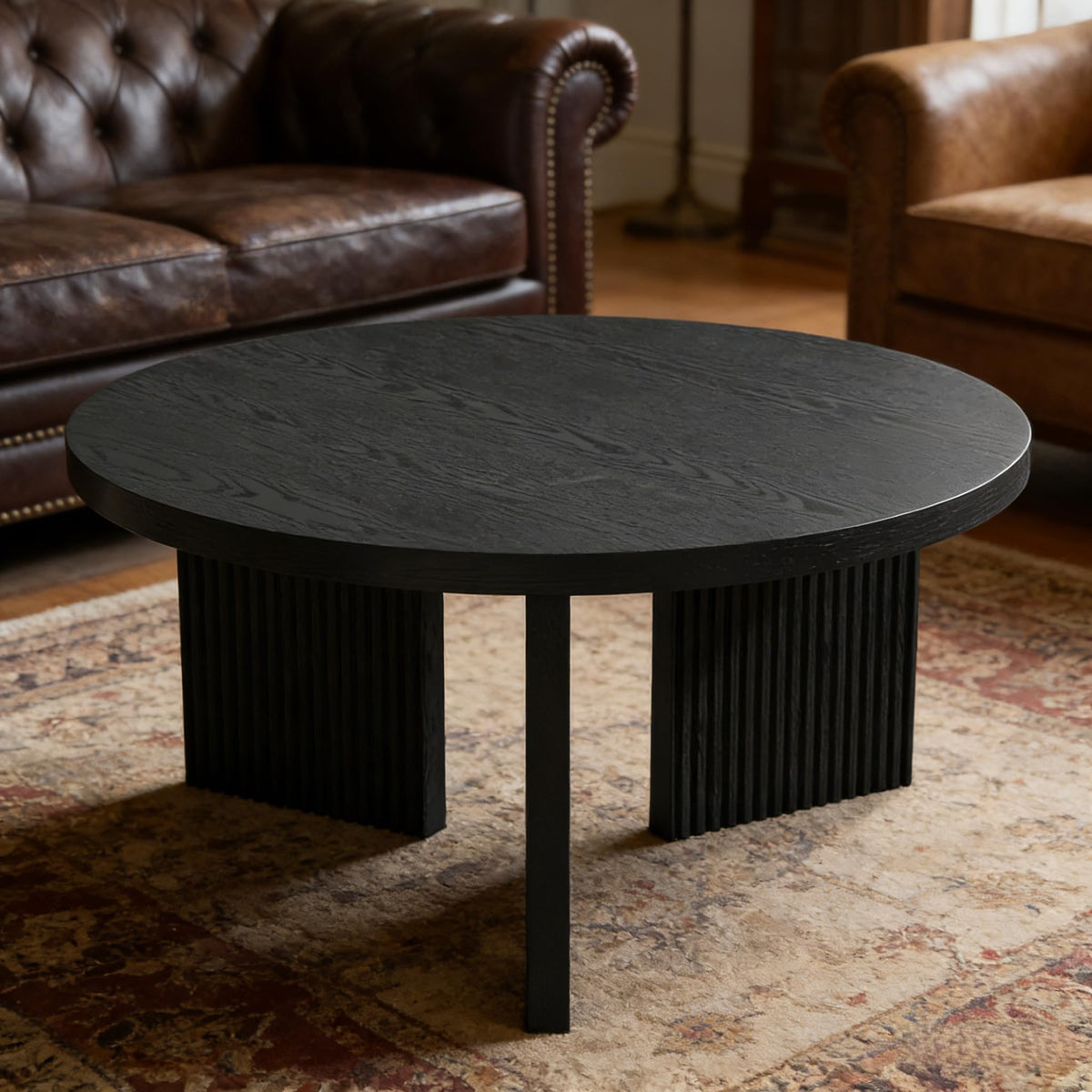 35" Wooden Round Coffee Table B4343