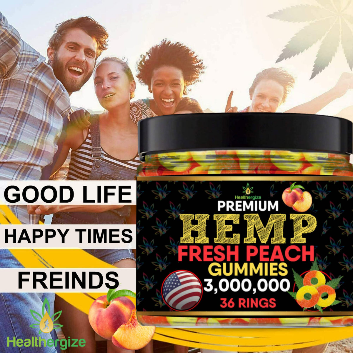 Hemp Gummies Peach Rings Y598981