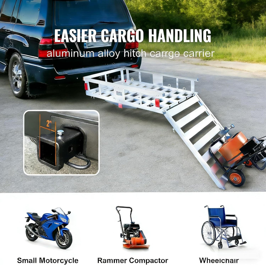 Aluminum Hitch Cargo Carrier with Folding Ramp A188982