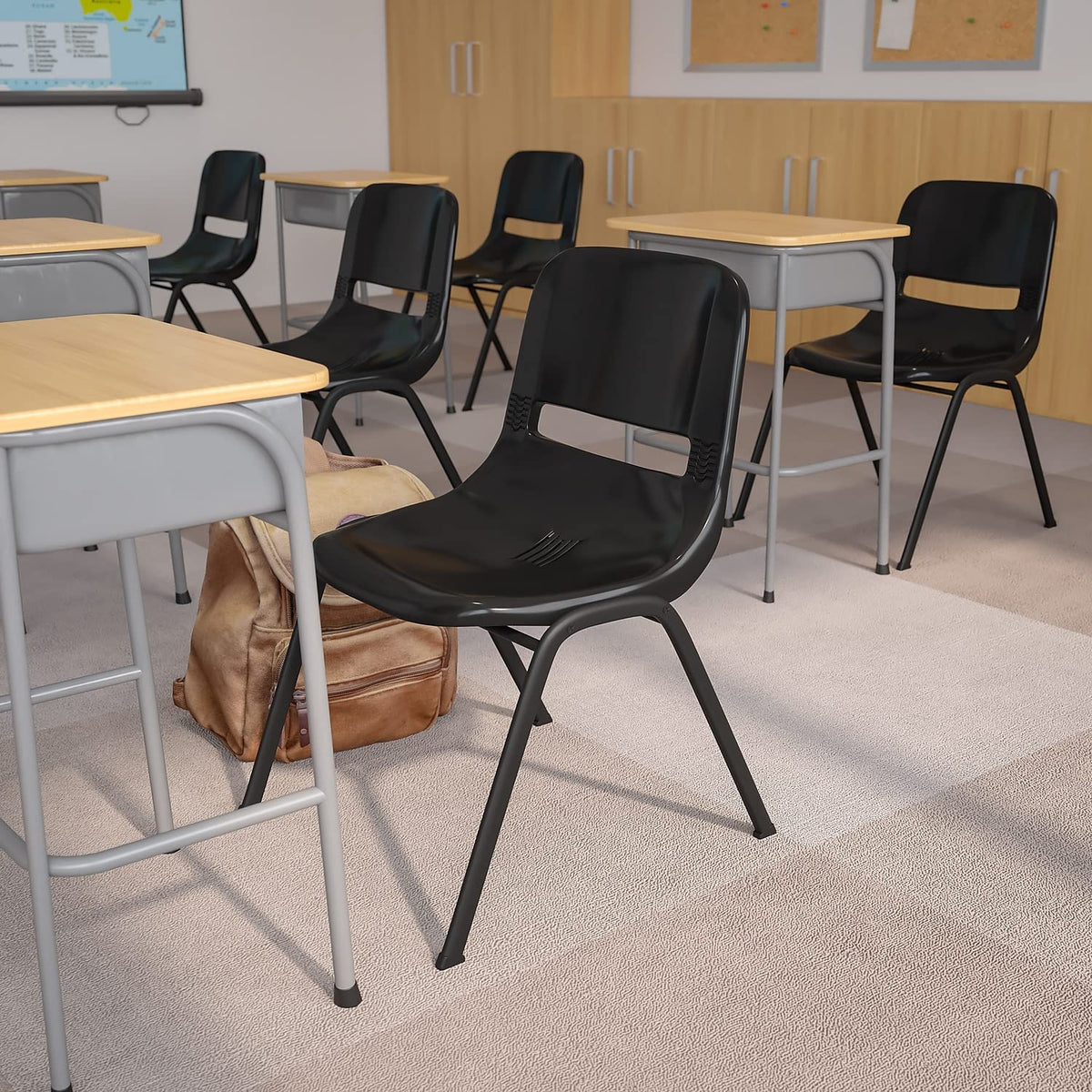 Black Ergonomic Stack Chair 5-Pack L13132