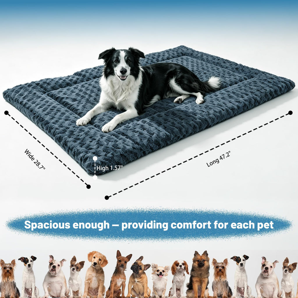 Washable Rose Velvet Dog Crate Mat M697