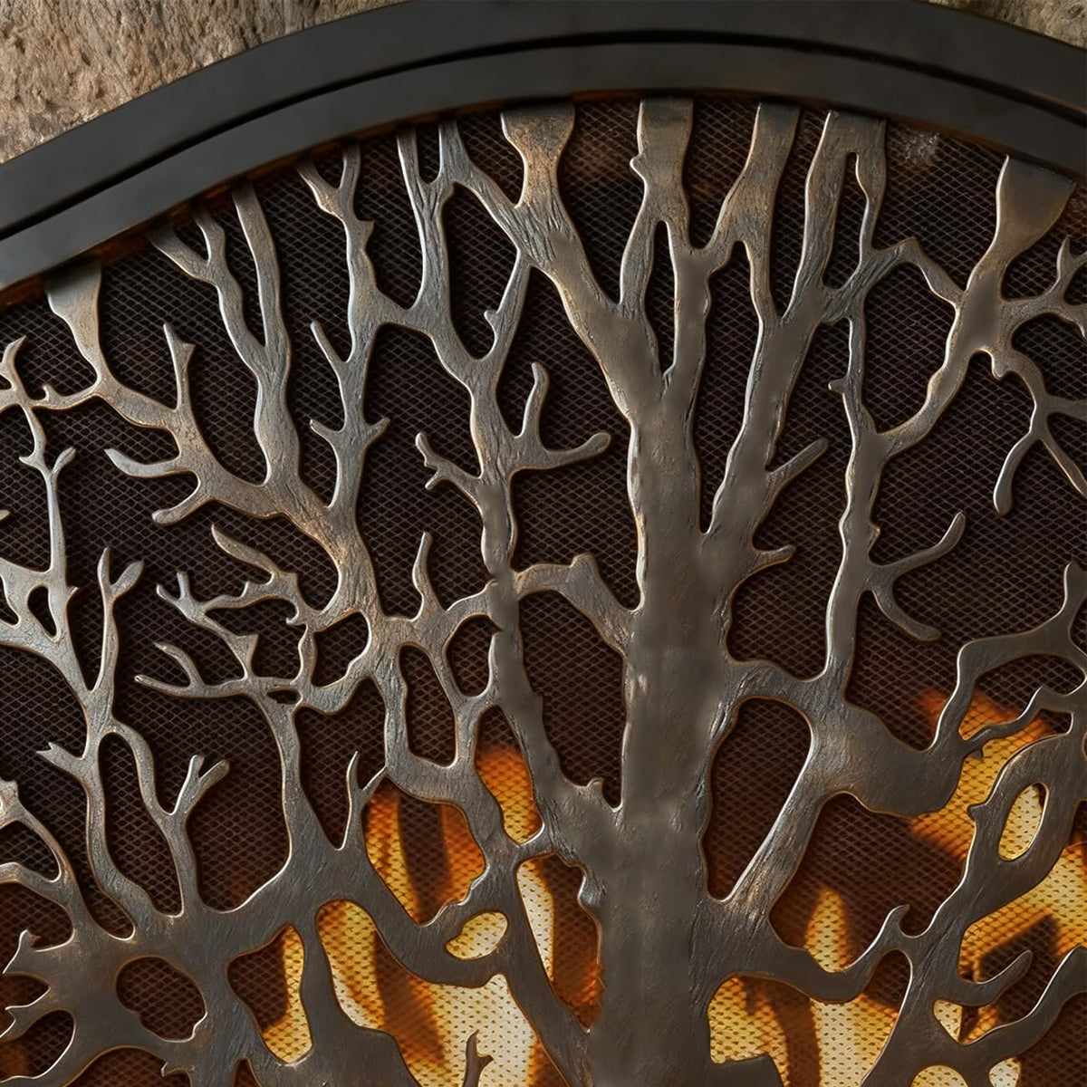 Wrought Iron Fireplace Screen with Locking Doors Y556218