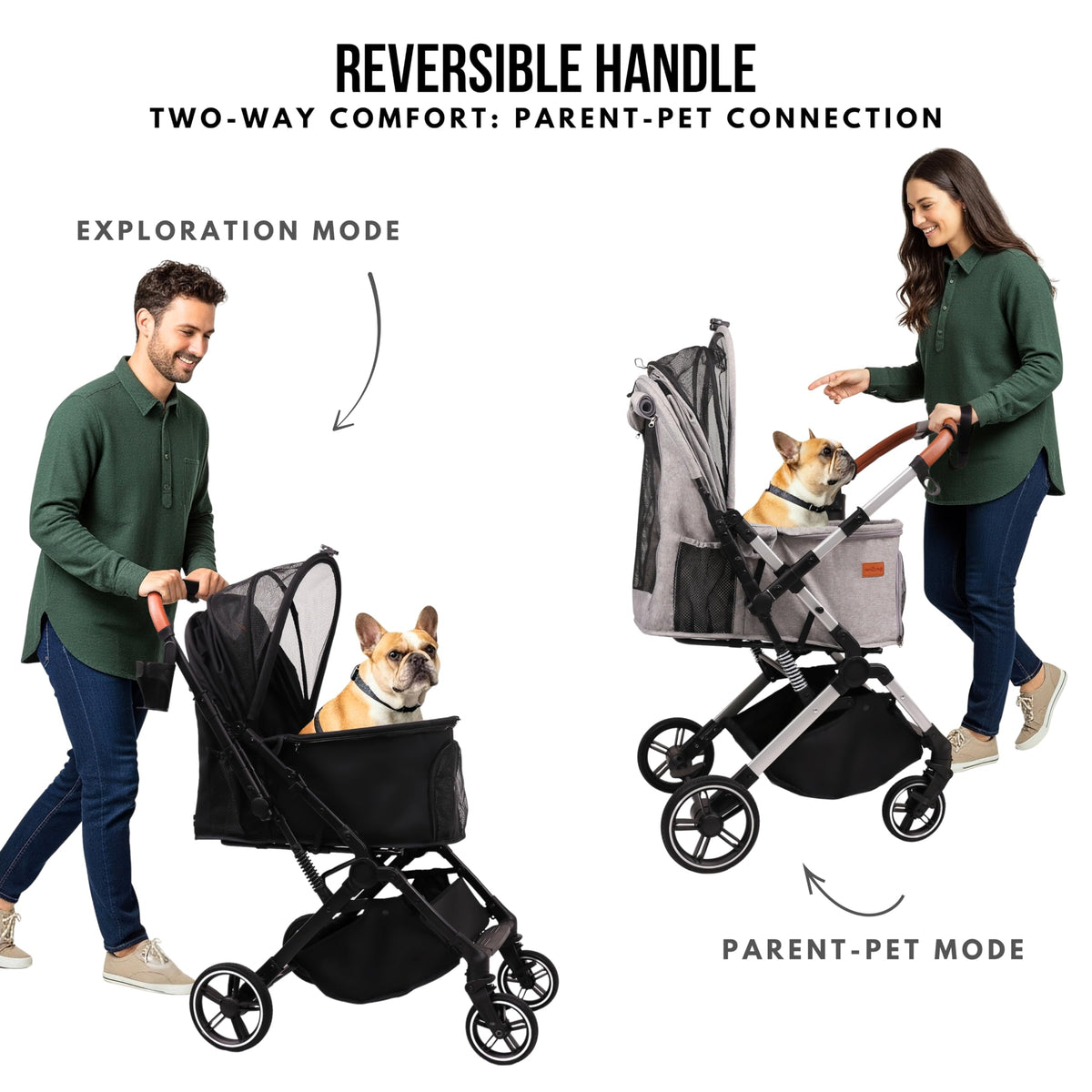 Foldable Dog Stroller 35 lbs Grey M416