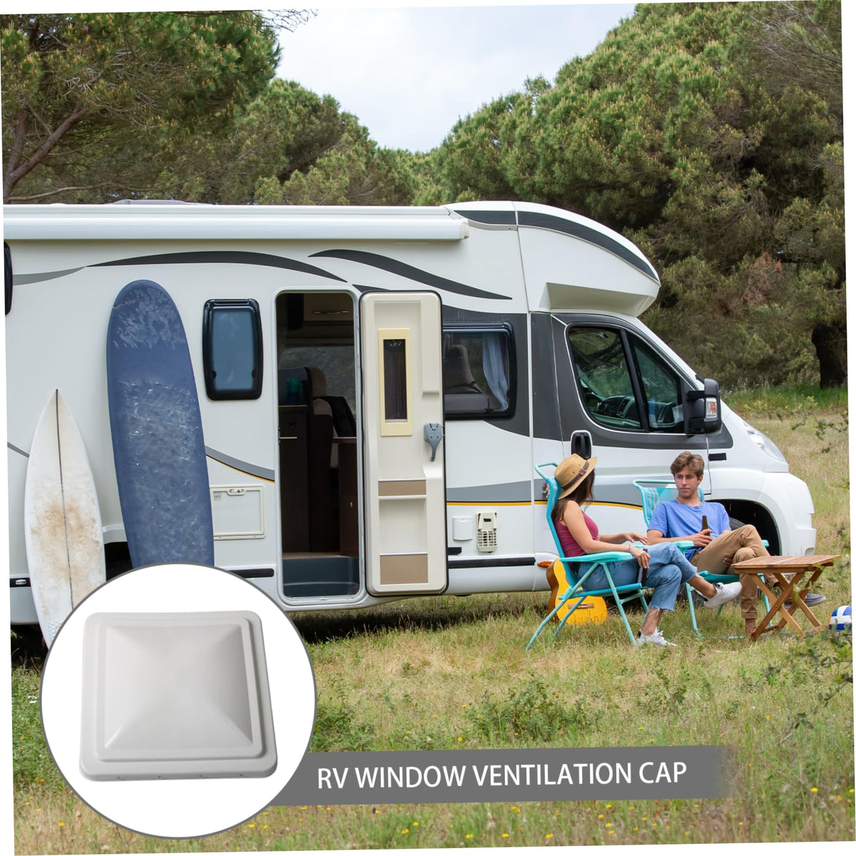14 Inch White Weather-Resistant Plastic RV Vent Cover G757987