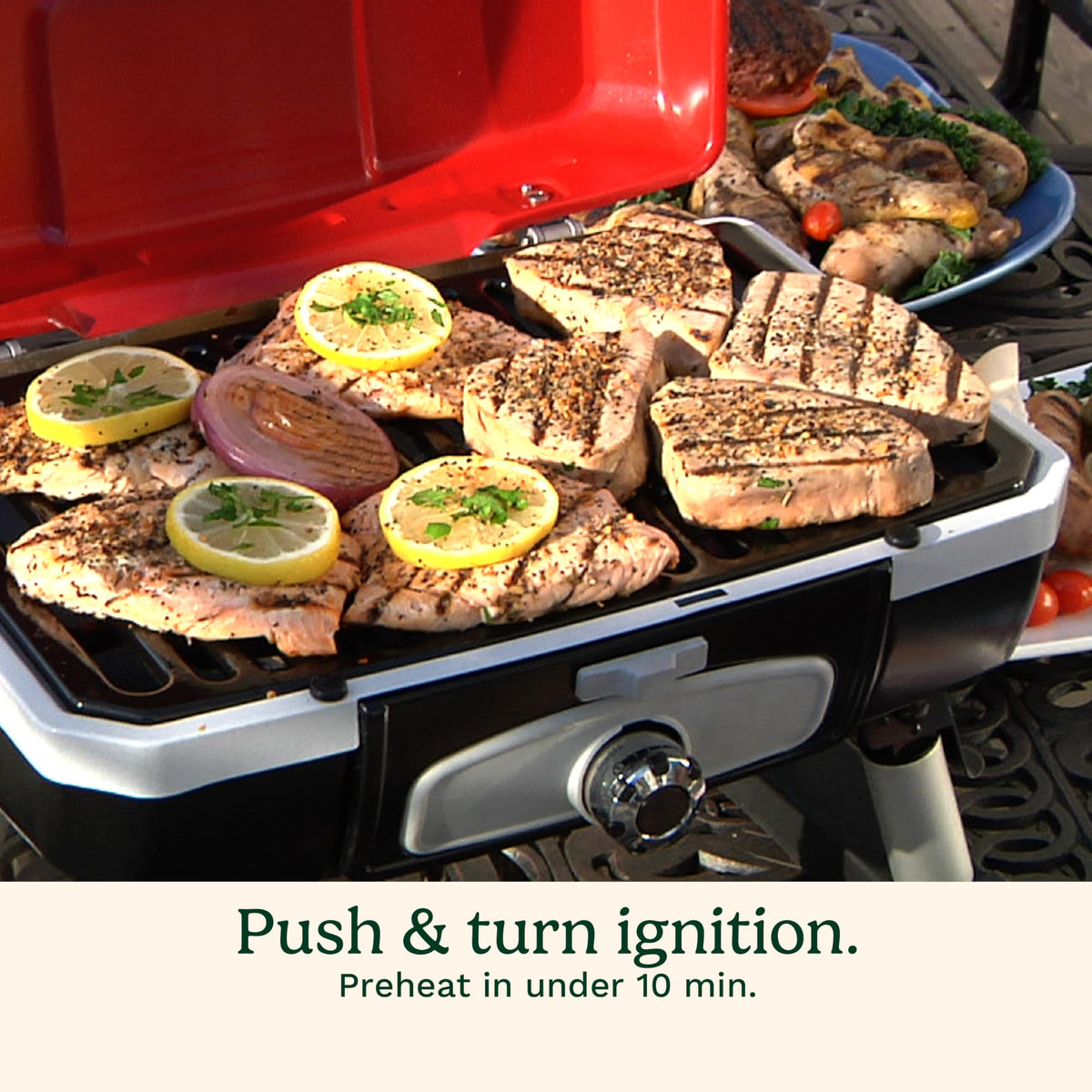 Portable Gas Grill, 150 Sq. In. 5,500 BTU Red Q1566