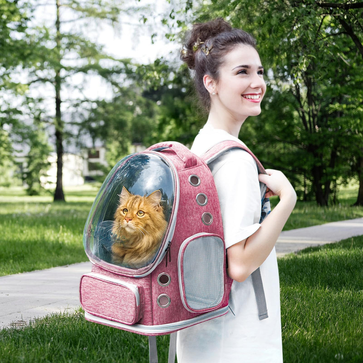 Cat Backpack Carrier Clear Bubble Window up to 15 lb E165463