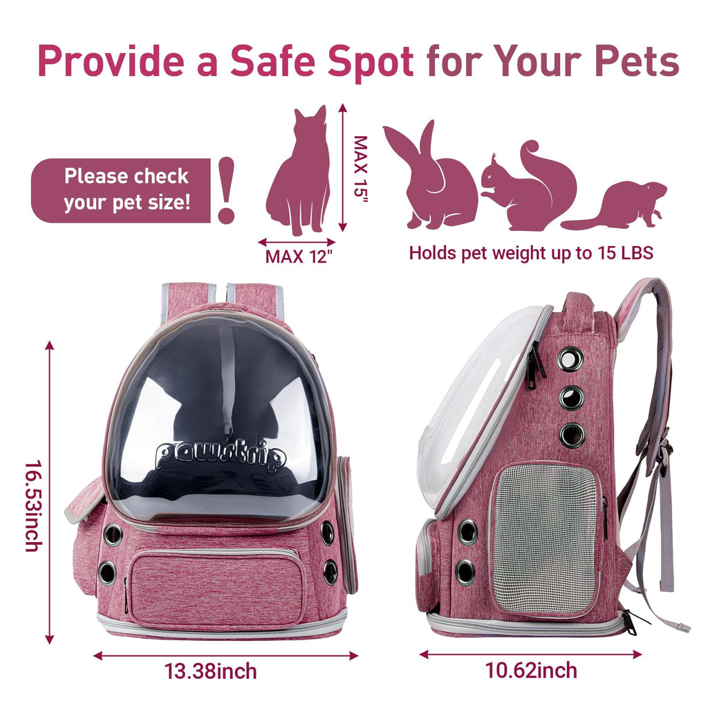Cat Backpack Carrier Clear Bubble Window up to 15 lb E165463