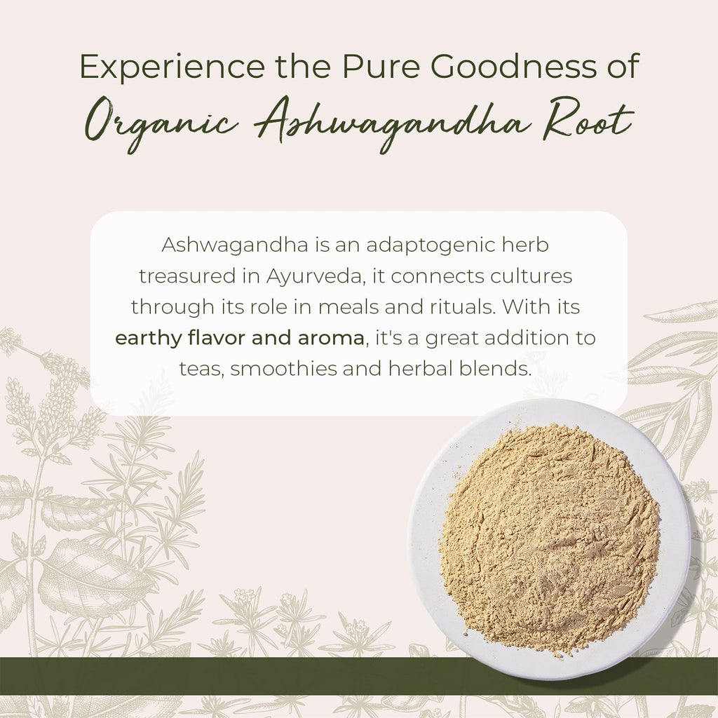 Organic Ashwagandha Root Powder 1 lb Bag K84062