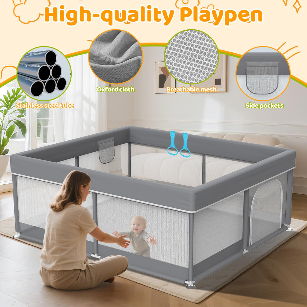 79x71 Inch Extra Large Baby Playpen A46161