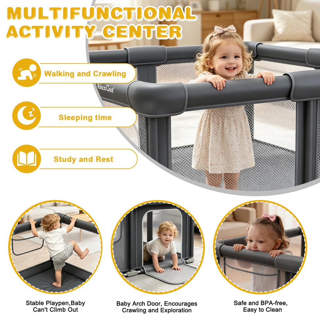 Foldable Baby Playpen with Mat I84443