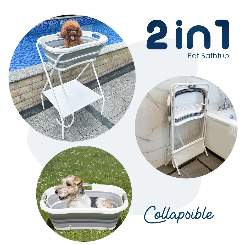 2 in 1 Collapsible Portable Dog Bath Tub Q70449