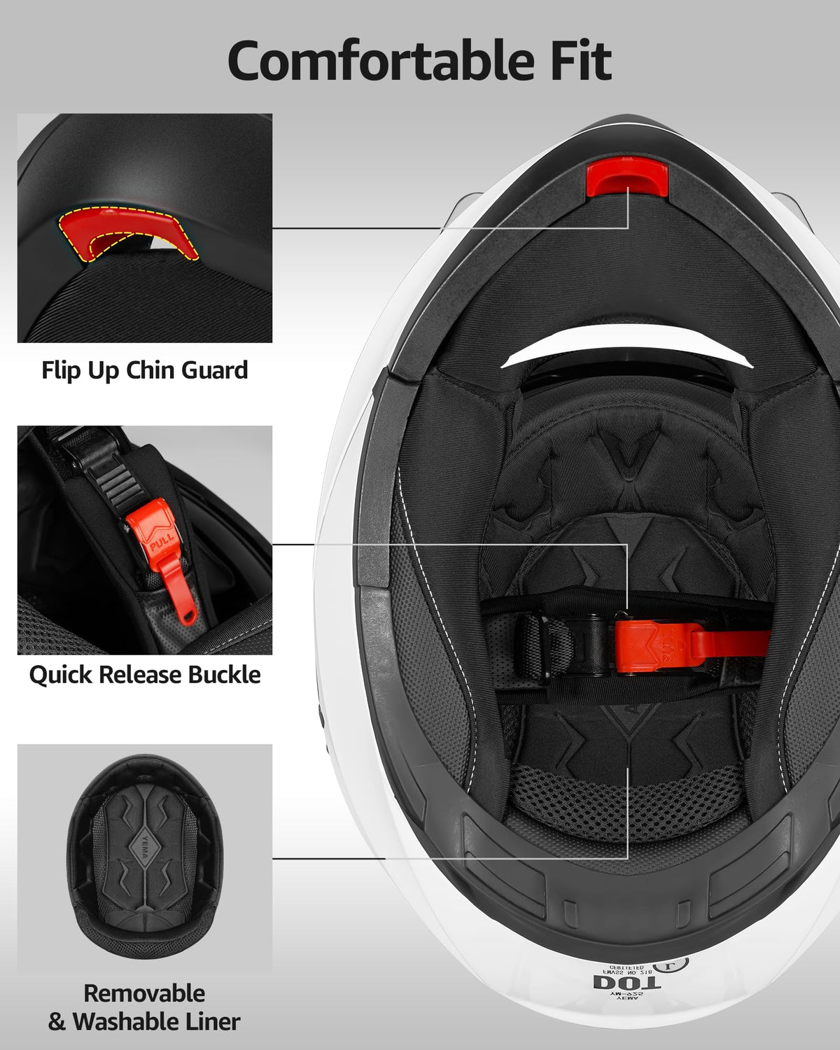 Modular Full Face Motorcycle Helmet with Sun Visor J27780
