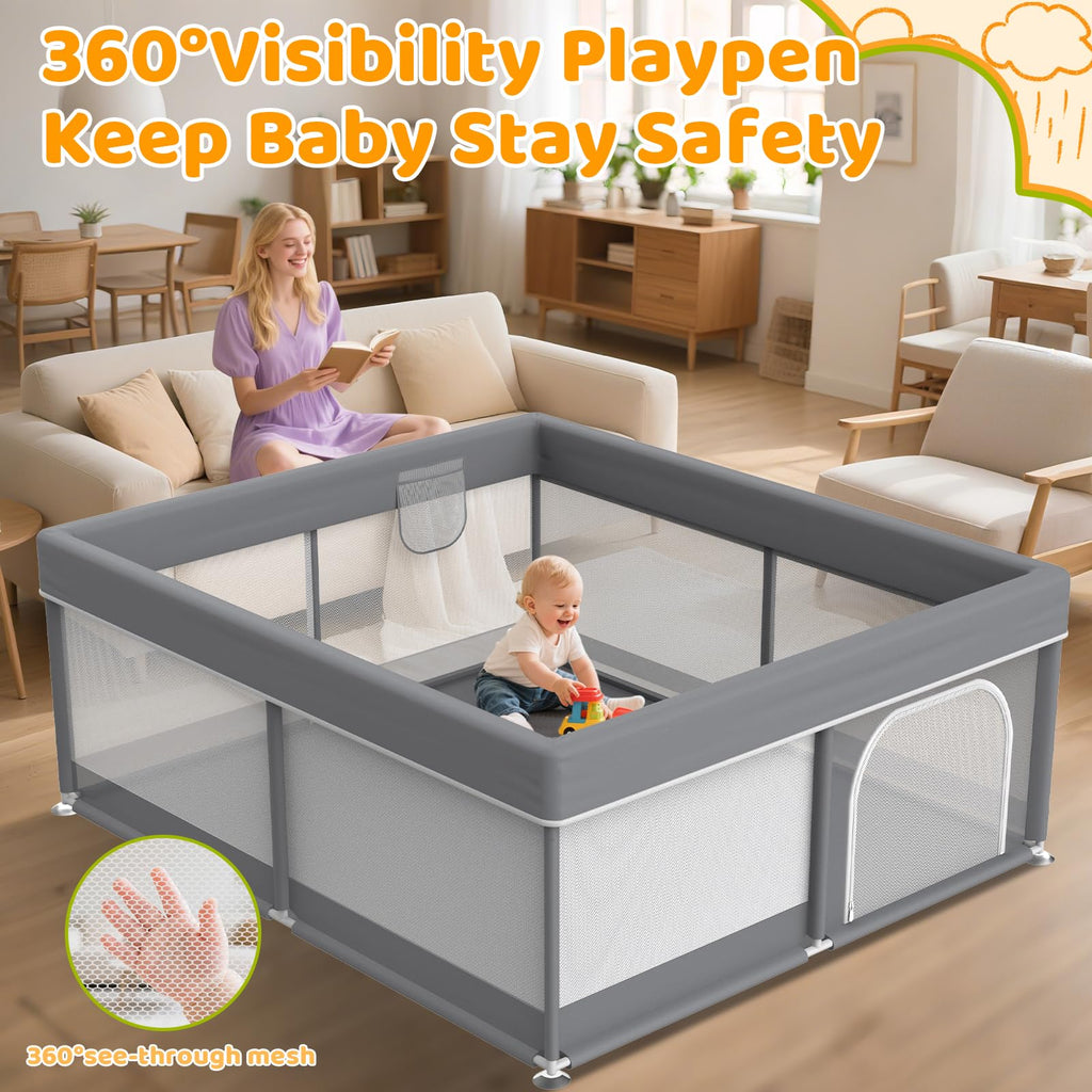 79x71 Inch Extra Large Baby Playpen A46161