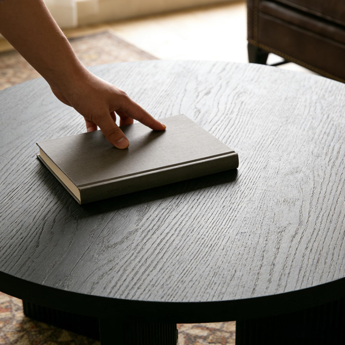 35" Wooden Round Coffee Table B4343