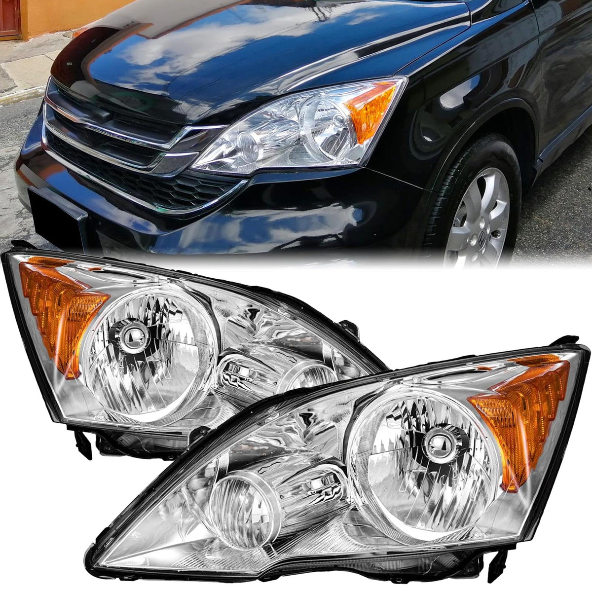 Chrome Halogen Headlights I34707