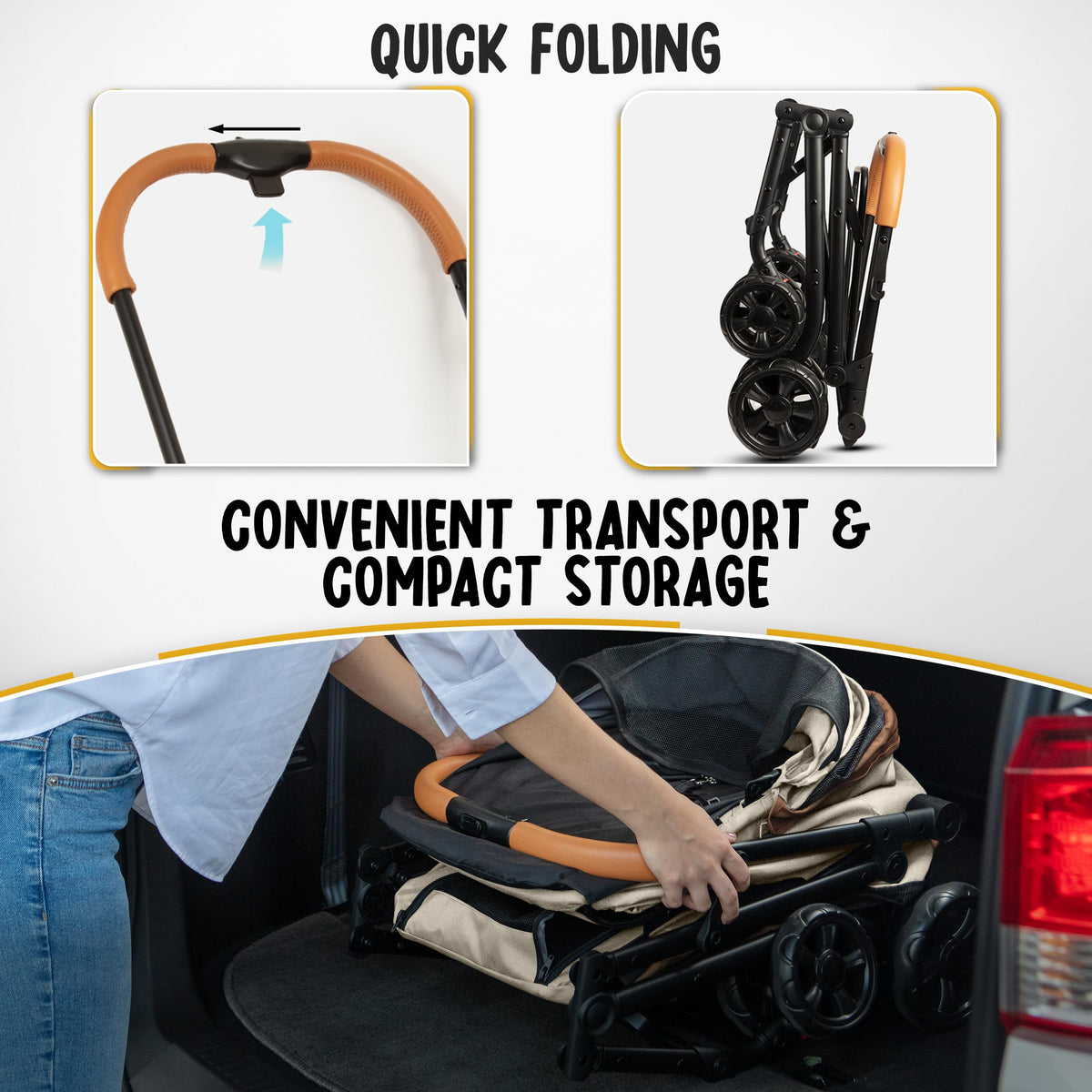 Double Pet Stroller with Detachable Carriers Q6201