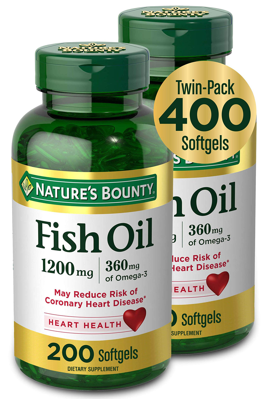 Fish Oil 1200mg 200 Softgels Pack of 2 K476