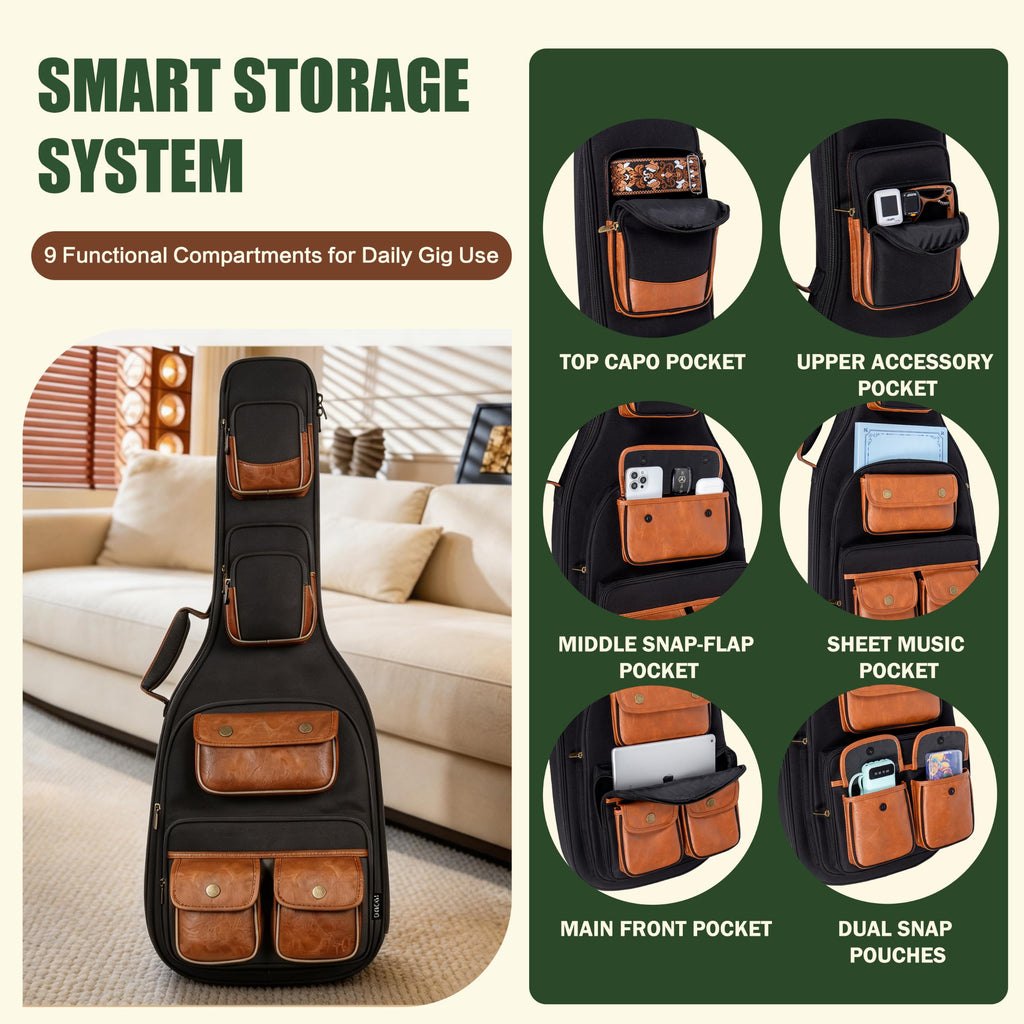40" Electric Guitar Bag 900D Waterproof 0.5" Padding H1499