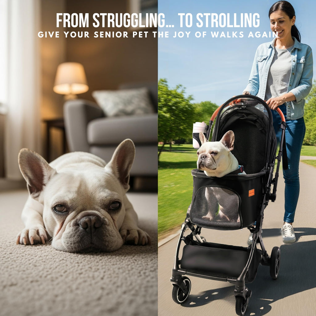 Foldable Dog Stroller 35 lbs Grey M416