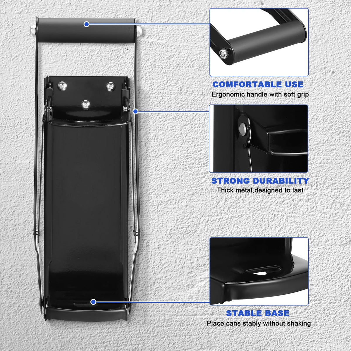 Heavy Duty Wall Mounted Soda Can Crusher with Bottle Opener C458002