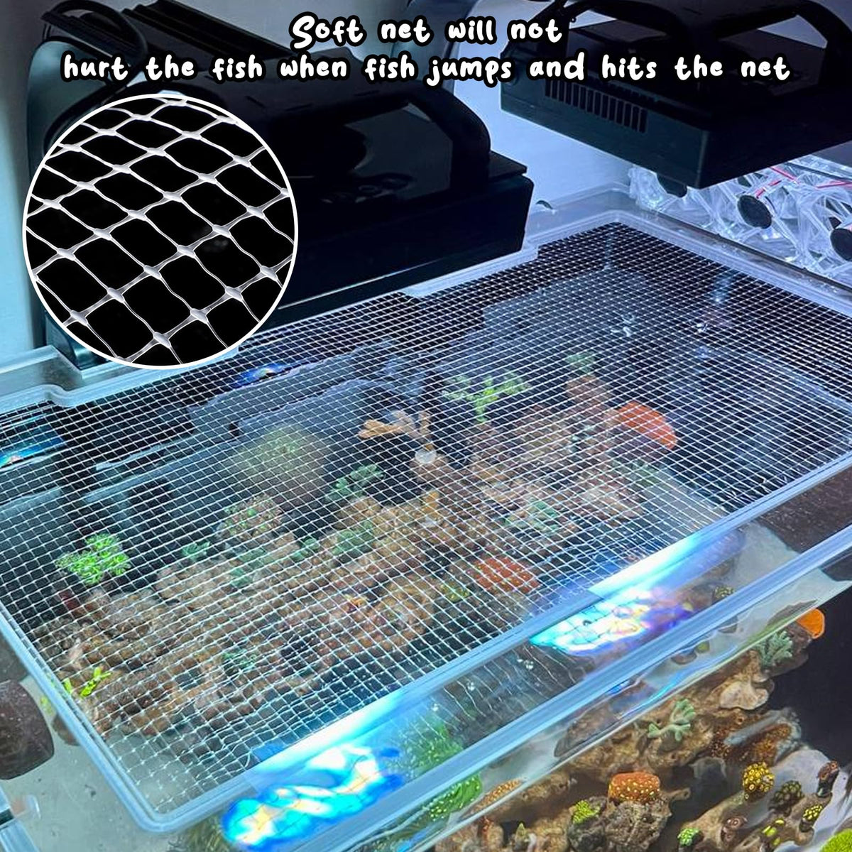 Mesh Netting Aquarium Lid 3.3 x 5 Feet Fish Tank Cover T43479