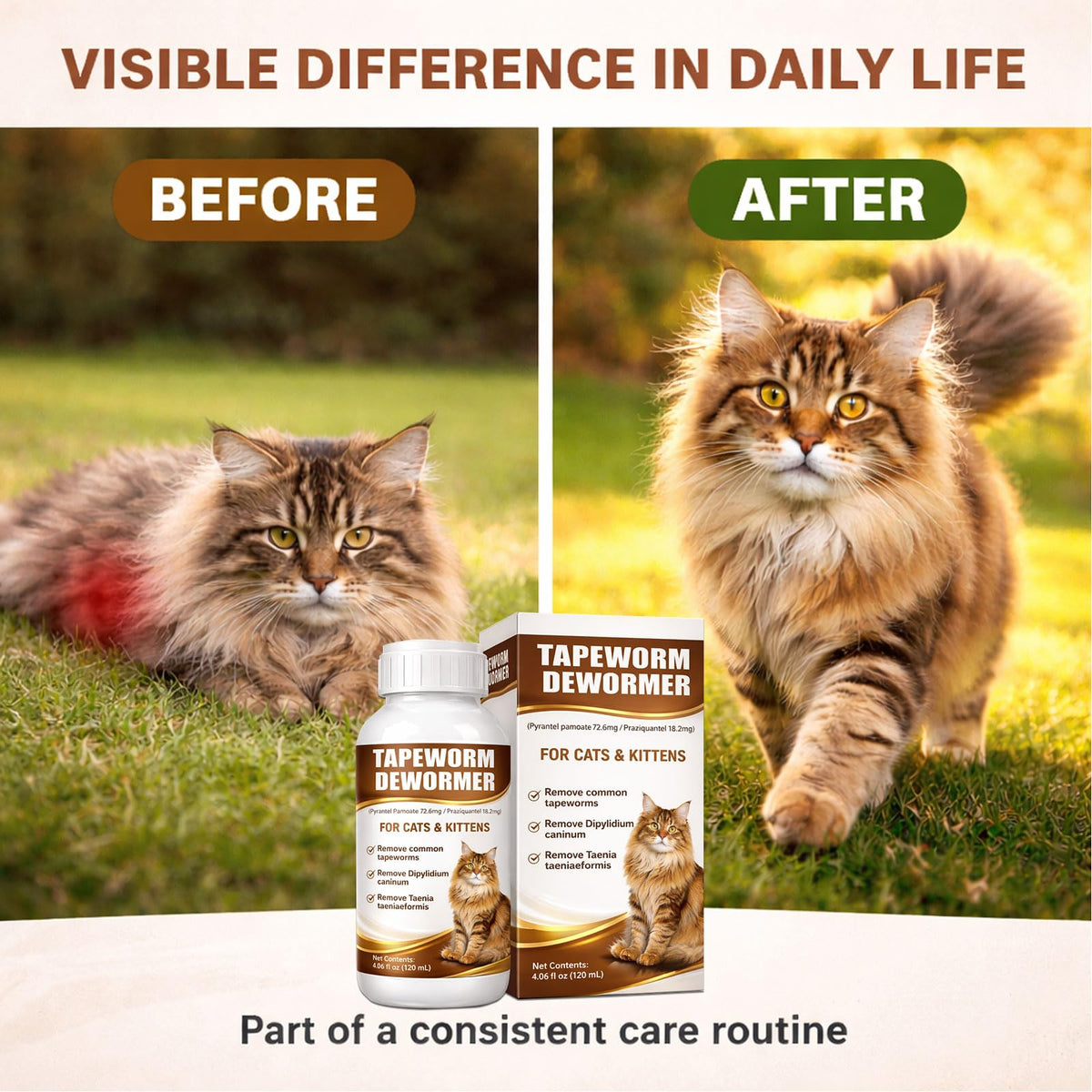 Cat Dewormer Liquid Broad Spectrum Treatment 120ml K21379