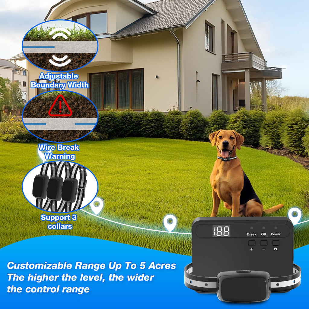 Electric Dog Fence Containment System with Waterproof Training Collar R992300