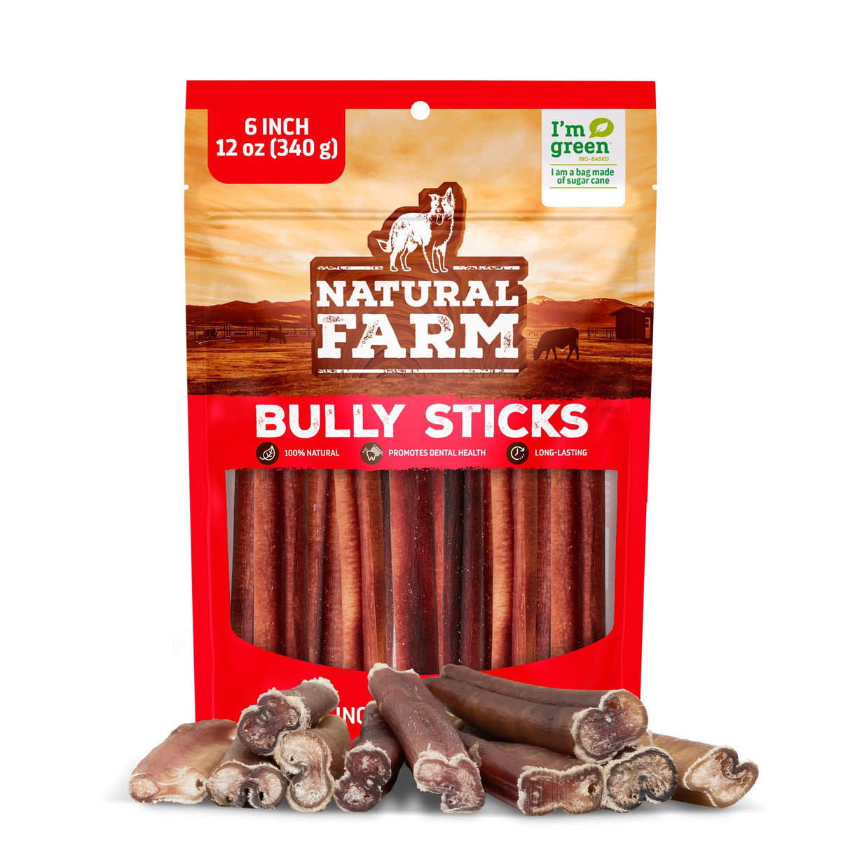 6 Inch 12 Ounces Odor-Free Beef Pizzle Chews R942856