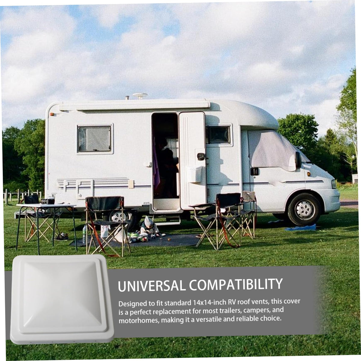 14 Inch White Weather-Resistant Plastic RV Vent Cover G757987