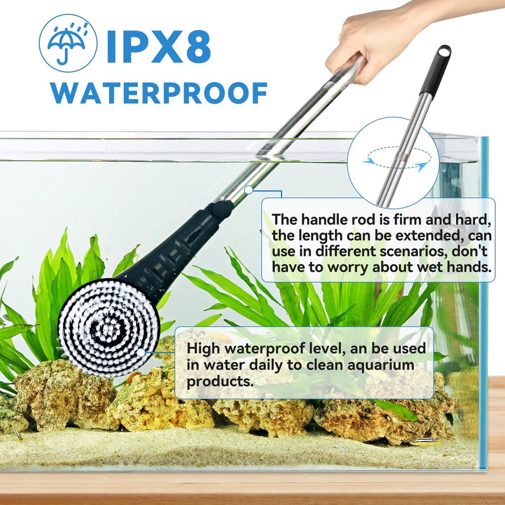 Electric Aquarium Cleaning Brushes with 6 Replaceable Brush Heads I6898